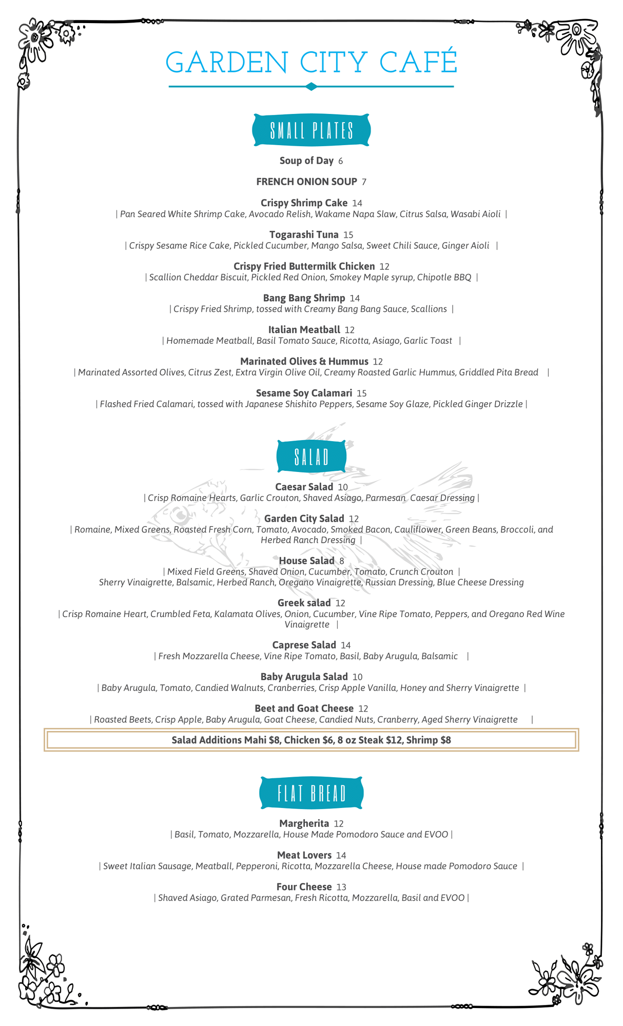 Garden City Cafe Juno Beach, FL Garden City Cafe Menu